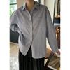 Camisa Yi er Molho Oni Han Dai Dongdaemun Ping Tie Design Listrado Senso de Design Camisa Feminina Temperamento Commuter Casual Top