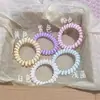 Elástico de Cabelo Rosa Doce e Translúcido em Formato de Fio de Telefone, Acessório de Cabelo Fresco e Elegante para o Verão para Meninas, Corda para Rabo de Cavalo, Acessórios de Cabelo Atacado
