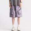 Pantalones Cortos Cargo Funcionales de Bolsillo Grande Estilo Calle Retro Americano para Hombre, Pantalones Cortos de Verano Holgados Versátiles hasta la Rodilla