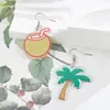 Brincos de Coco com Atmosfera de Verão Europeia e Americana Transfronteiriços Acessórios de Praia da Moda Brincos Criativos de Folha