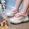 Comercio exterior al por mayor zapatilla infantil malla transpirable zapatos de papá suela con ruedas antideslizantes hebilla talla casual 26-37