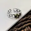 Nuevo Anillo de Plata de Ley 925 de ancla estilo frío retro flor hueca diseño de nicho femenino sentido de diseño Viento Ins Red de Internet rojo