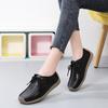Zapatos de Verano de Una Capa para Mujer de Suela Plana y Tacón Plano Doudou Zapatos de Mujer de Piel Vacuna Calados Zapatos de Caracol Talla Grande Zapatos de Mujer Casuales para Mamás