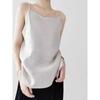Camisola Feminina Verão Algodão e Linho Roupa Externa Camiseta Base Interna Gola Redonda Sem Mangas Top de Linho Combina com Tudo