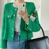 El tamaño ha sido actualizado. Chaqueta chic coreana estilo francés para mujer, cuello redondo, top cárdigan de un solo botón 19475