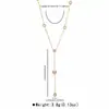 Zn0740 Colar de Oito Pontas Full Diamond Micro-Incustado de Luxo Leve Elegante e Deslumbrante para Mulheres, Corrente de Clavícula Versátil de Aço Inoxidável com Pingente de Franja para Mulheres
