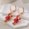 Ez5676 Pendiente de Langosta Nuevo Creativo Transfronterizo Europeo y Americano Joyería de Clip para Oreja de Mujer de Moda de Verano Venta al por Mayor
