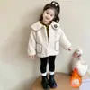 Suéter de Pelúcia com Barra Xadrez Estilo Coreano para Meninas Outono Inverno 2026 Nova Moda Infantil Top Espesso para Menininhas