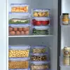Caja de almacenamiento rectangular para refrigerador con tapa, de plástico sellado, para mantener la frescura, lonchera calentada en microondas con tapa para trabajadores de oficina.