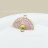 Novo estilo chinês retro metal em forma de leque de ameixa flor gota pingente de óleo decorativo pendurado fivela Hanfu cheongsam borla acessórios
