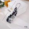 Pente Mini de Acetato Estilo Coreano Ins com Estampa de Leopardo Pingente Versátil Fofo Laço Coelho Decoração Pingente de Bolsa