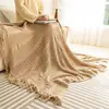 Manta Lenço de Tricô Acrílico Nórdico Ins Geométrico Trançado Manta de Cochilo Cobertor de Cama Cobertor de Sofá para Ar Condicionado de Escritório Outono e Inverno