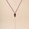 Colar de Corda com Barril Ajustável Fio para Joias DIY Feito à Mão Colar Trançado Cordão com Pingente de Etiqueta Simples Acessórios