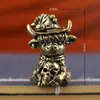 Estatueta de Iaque de Latão Sólido Animal do Zodíaco Antigo Pet de Chá Artesanato de Metal Criativo para Mesa de Casa