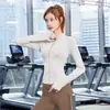 Chamarra de Fitness Estilo Otoño con Cremallera Celebridad de Internet para Mujer, Cremallera, Adelgazante, Secado Rápido, Manga Larga, Ajustada, Ropa Deportiva de Yoga, Top