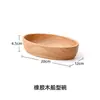 Bandeja de madera de caucho, bandeja de servicio de madera maciza estilo japonés, platos para frutas rectangulares y redondos, al por mayor para hoteles, barbacoas y servir bocadillos
