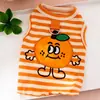 Ropa de Primavera y Verano para Perros Estilo Japonés y Coreano, Chaleco Divertido de Rayas Naranjas de Dibujos Animados, Ropa para Mascotas para Gatos y Perros Pequeños a Medianos