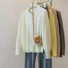 Cárdigan de Punto Redondo Suave y Esponjoso Estilo Coreano Chaqueta Pequeña Ropa de Otoño/Invierno para Mujer Suéter que Reduce la Edad Capa Exterior Top Adelgazante