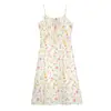 Elegante Conjunto de Cárdigan con Cuello en V y Volantes y Vestido Lencero Floral para Mujeres de Tallas Grandes, Conjunto de Dos Piezas Ajustado 65554