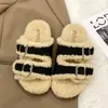 Pantuflas de Piel Retro Birkenstock para Mujer Ropa de Exterior 2026 Tendencia Nuevo Estilo Otoño/Invierno Suela Gruesa Hebilla Pantuflas de Algodón Peludo