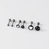 Nalan Prata de Lei S925 Exquisito Design de Nicho Brinco Novo Quatro Garras Diamante Negro Haste de Orelha M05996