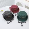 Sombrero de pescador infantil transfronterizo de AliExpress para niños y niñas, sombrero de cubo con visera solar bordado de cuatro excavadoras de dibujos animados, sombrero infantil para niños de 3 a 8 años