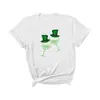 St Europeu e Americano de 2024. Camiseta Fashion Dia de São Patrício Manga Curta Verão Estampada Roupa Esportiva