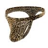 Ropa interior sexy para hombre con estampado de leopardo Tanga Bolsillo de choque Pantalones T Pantalones de borde estrecho Pantalones Ding sexys para hombre B23-3