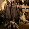 Chaqueta de Cuero con Solapas para Niños Ropa de Abrigo para Niños 2026 Chaqueta Elegante de Primavera y Otoño para Niños Chaqueta de Cuero a Cuadros con Parches