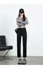Jeans Rectos Negros para Mujer, Nuevos Pantalones Cigarette Ajustados para Otoño 2025, Pantalones Cropped Petite para Otoño