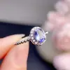 Anillo Nuevo de Tanzanita Natural Plata S925 Incrustado Piedra Principal 5X7Mm Versátil Moderno Popular Venta Caliente Joyería para Mujer Wholesale