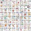 64 Peças Criativo Anatomia Humana Adesivos Criativo Texto Simples Notebook Capa de Telefone Decoração DIY Adesivos À Prova D' Água