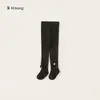 Panty medias para niñas Bangxuan Estilo Lolita Moño Calcetines de encaje para bebé Versátiles para Primavera y Otoño Calcetines para niños pequeños