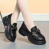 Mocasines planos de trabajo para uso diario, de piel suave, ligeros y sencillos, con punta redonda y suela blanda, estilo británico, con suela gruesa.