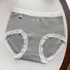 9853 Encaje de Lunares Gris Colección Otoño, Ropa Interior 100% Algodón Cepillado para Mujer, Algodón Puro con Entrepierna Extendida, 10A Antibacteriano