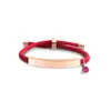 Pulseira de Corda de Mão Multicor Transfronteiriça Europeia e Americana Material em Branco Pronto para Uso Acessórios de Diamante Roxo Rosa Gravação Presente Pulseira de Aço Inoxidável