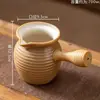 Panela Vermelha Popular Panela Assada Chaleira para Chá de Leite Panela de Cozinha Chinesa Resistente a Altas Temperaturas Panela com Alça Lateral Conjunto Doméstico Interno para Chá de Leite Assado na Madeira