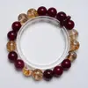 Como si No Hubiera Pasado Pulsera Hecha a Mano con Pez Koi de Lámina de Oro de Cristal Natural para Mujer, Nuevo Estilo Versátil, Pulsera Iluminadora al por Mayor