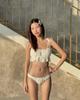 Traje de baño de bikini con tirantes blanco hueco dividido estilo coreano nuevo para mujer, deseo puro, pequeño y fresco, para dropshipping