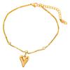 Cadena de Tobillo Sencilla Versátil de Zirconia en Forma de Corazón para Mujer Lujo Ligero Diseño de Nicho de Alta Gama Nuevo Artículo 2024 Cadena de Tobillo con Baño de Oro de 18 Quilates