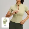 Conjunto de Yoga de Alta Elasticidade de Verão, Jaqueta com Gola Alta e Sensação de Pele, Conjunto Fitness, Conjunto Esportivo para Mulheres, Conjunto Emagrecedor para Pilates