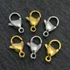 Fecho Lagosta em Aço Inoxidável Banhado a Ouro Real Superfície Lisa Múltiplas Especificações Fecho Lagosta Acessórios para Joias DIY Fecho Final para Colar Pulseira