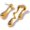 Aretes de diseño nicho europeos y americanos ins chapados en oro versión AB nuevos para mujer elegantes para ir al trabajo que no se decoloran