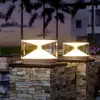Lámparas de Poste Modernas, Luces Solares para Jardín, Luces para Valla, Luces de Exterior, Luces de Paisaje para Parque de Acero Inoxidable para Entrada de Villa