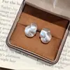 Aretes metálicos cepillados en forma de C para mujer, estilo simple y cool, aretes geométricos elegantes y únicos, accesorios de moda modernos y de alta gama