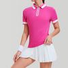 Ropa Deportiva Transfronteriza Primavera y Verano Ropa de Yoga Manga Corta Ropa de Fitness Ajustada Bádminton Tenis Correr Camiseta Traje para Mujer