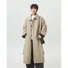 Chaleco Abrigo de Lana Holgado Estilo Británico para Hombre, Gabardina Casual de Longitud Media, Peso Pesado para Primavera y Otoño