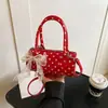Bolsa de Mão de Verão Coreana Nova 2025 Pequena Tote Bag para Mulheres de Pontos de Bolinha de Alto Padrão Bolsa Almofada de Nicho Bolsa de Ombro Único Transversal