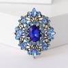 Moda Europeia e Americana Novo Broche Oval de Strass Feminino Palácio Retrô Atmosférico Botão de Xale Casaco Casaco Pin Acessórios