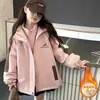 Chaqueta 3 en 1 para Niñas Otoño e Invierno 2026 Estilo Nuevo para Niños Mayores, Forro Polar, Engrosada, Cortavientos, Abrigo de Moda